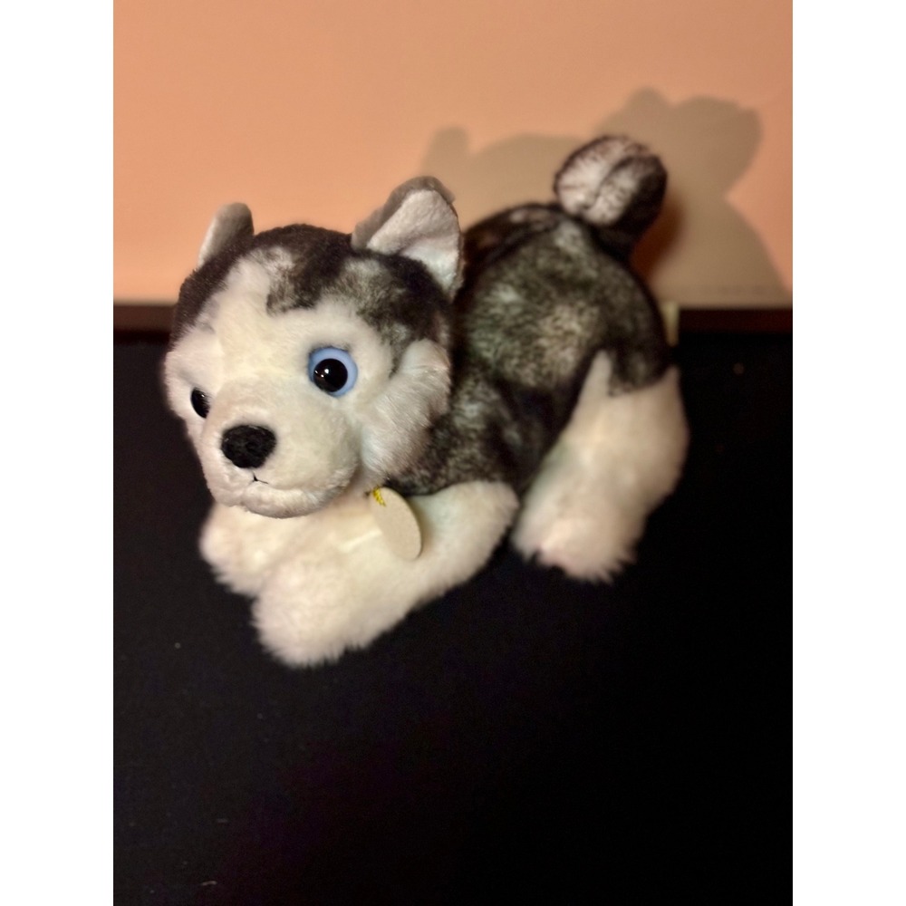 Aurora Miyoni Tots Husky Puppy Plush Stuffed Animal Grey White Blue Eyes Dog Pup